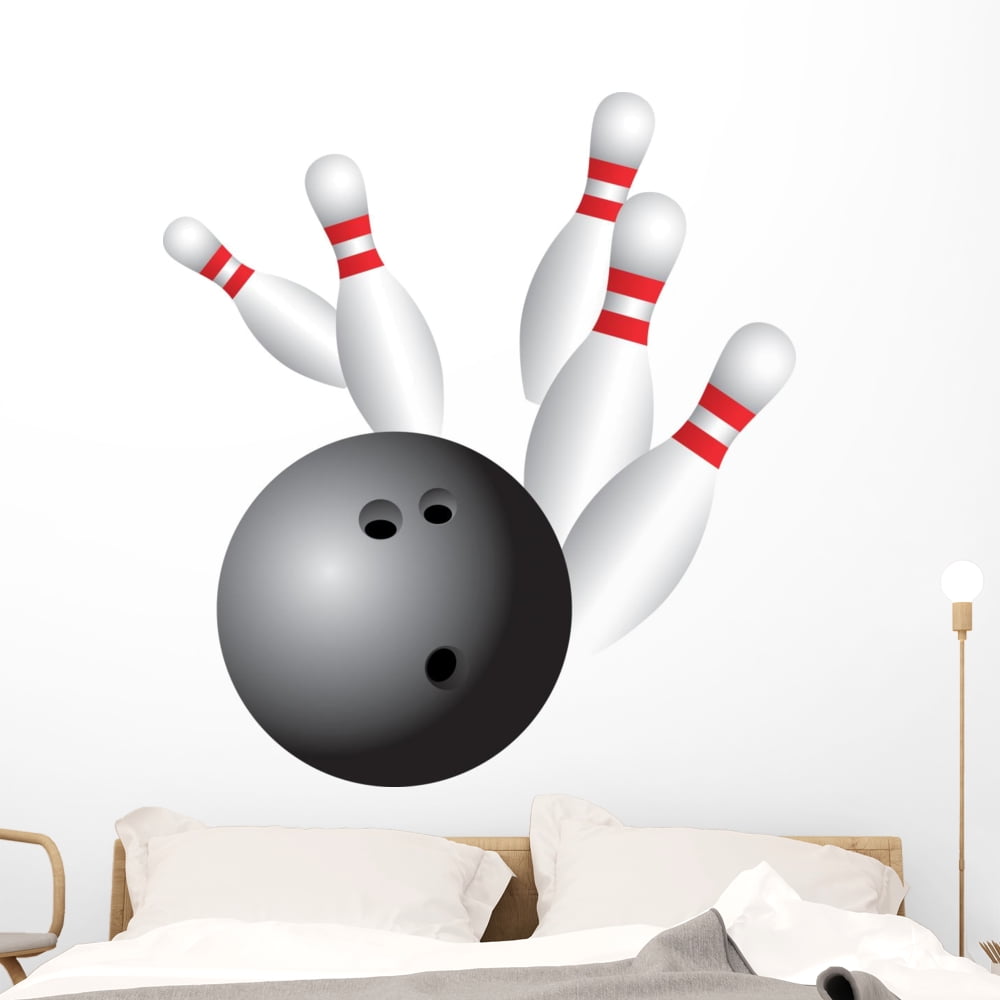 Bowling Strike Wall Decal by Wallmonkeys Peel and Stick Graphic (48 in