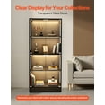 thumbnail image 4 of VEVOR Display Cabinet with Glass Doors, 65 in Tall Lighted Display Case with 3 Color Lights, 4-Tier Curio Collectibles Storage Cabinet, Bookshelf Bookcase for Pantry Bedroom Living Room Office, 4 of 9
