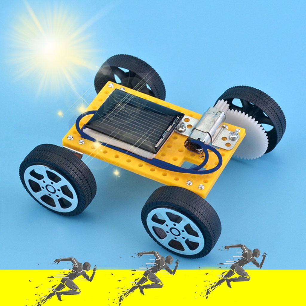 EXCEART 2Pcs Solarauto DIY Montieren Spielzeug Mini Solarbetriebenes Fahrzeug Gehirntraining Pädagogisches Gadget Wissenschaftliche Stammspielzeug für Kinder Geburtstagsgeschenk Zufällige
