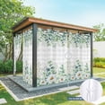 thumbnail image 6 of Outdoor Curtains for Patio Waterproof, Green Eucalyptus Leaves Outdoor Privacy Panels Grommet, Daisy Summer Botanical Watercolor Plaid Blackout Outside Curtains for Porch/Cabana 54"x84", 2 Panels, 6 of 8