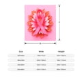 thumbnail image 3 of Durable Soft & Warm Flannel Blanket - Cozy Floral Design with Pink Ribbon & Vibrant Orange - Yellow Petals for Sofa Travel Bed Chair, 3 of 5