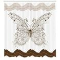 thumbnail image 3 of Ambesonne Butterfly Shower Curtain, Abstract Retro Spring, 69"Wx70"L, White Brown and Grey, 3 of 3