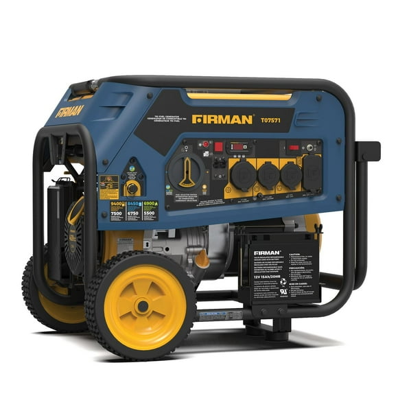 FIRMAN Tri Fuel Portable Generator 9400/7500W Electric Start Gas Wheel Kit Bonus Cover & Cord