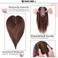 thumbnail image 4 of MY-LADY Woman 100% Remy Real Topper Human Hair Hair Extensions Natural Daily Hair Wigs Straight Hair Piece #06 Light Brown 12inch, 4 of 8