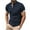 Navy, variant on Men's Short Sleeve Polo Shirt Casual Slim Fit Solid Color Soft Button Color Block Round Neck Pocket Shirt