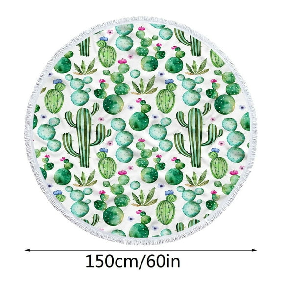 PHIGZNT Round Microfiber Beach Towels Oversized for Adults,Blue Extra Large Circular Tassels Blanket Sandproof 60" Circle