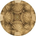 thumbnail image 1 of Ahgly Company Indoor Round Patterned Saddle Brown Area Rugs, 6' Round, 1 of 6
