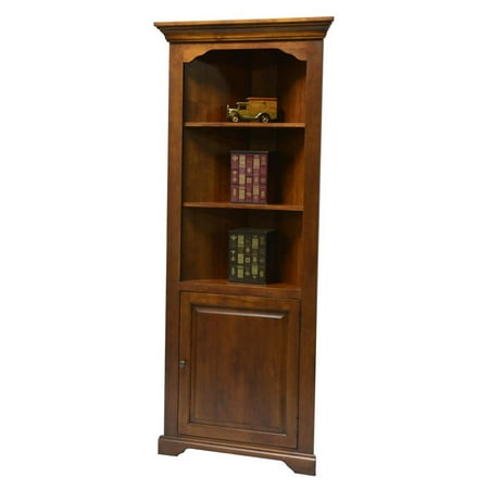corner bookcase with door in medium oak finish corner bookcase with door in medium oak finish
