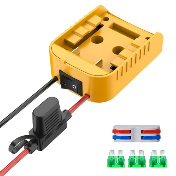 Power Wheel Adapter for 18/20V Power Wheel Battery Conversion Kit 12AWG Wire Fuses Holder for Remote Toys Robotics