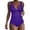 Purple, variant on qucoqpe One Piece Swimsuit for Women Fashion Floral Print Gathering Bathing Suit Slim Mesh Wraps Ruched Swimwear