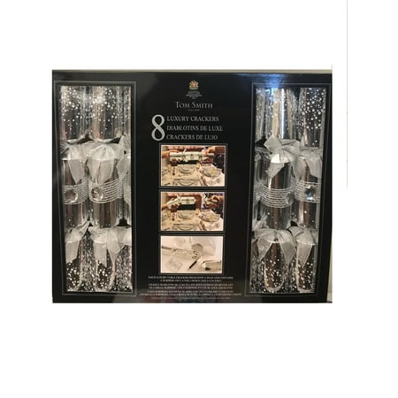 Tom Smith -Festive Silver  Luxury Holiday Crackers - Pack of