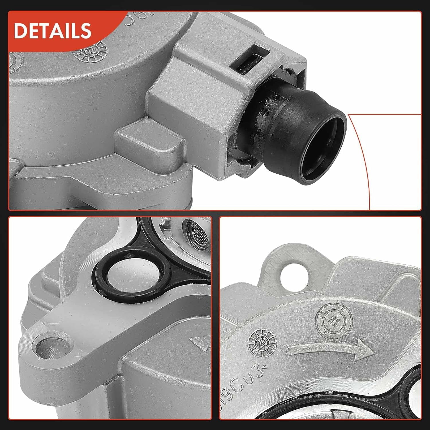 A-Premium Vacuum Pump Compatible with Select Ford and Lincoln Models - Explorer 2012-2019, Escape 2013-2018, Fusion 2013-2020, Focus 2013-2014, Edge 2012-2018, Mustang, Taurus & MKZ, MKT, MKC
