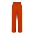 thumbnail image 2 of WTXUE Sweatpants, Womens Trousers Ladies' Solid Drawstring Elastic Waist Pocket Pants Slacks, Pantalones De Mujer, 4-Orange, 2 of 6