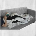 thumbnail image 6 of Dolphin Soft Flannel Fleece Throw Blanket, 2 Scuba Divers and Giant Fish Silhouette Swimming Close to the Reef Monochrome, Cozy Plush for Indoor and Outdoor Use, 70" x 90", Black White, by Ambesonne, 6 of 6