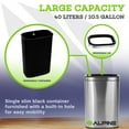 thumbnail image 3 of Alpine Industries Commercial Indoor Three-Stream Recycling Station 10.5 Gallon Stainless Steel, 3 of 8