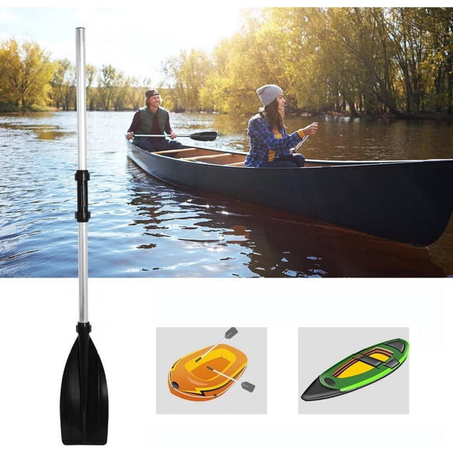 POCREATION Detachable Kayak Paddle,2Pcs Aluminium Alloy Detachable Lightweight Ribbed Blade Kayak Paddles Boat Oars