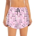 thumbnail image 4 of Lsque Rabbit Face Printed Women's Running Shorts with Liner Pockets,Elastic Quick Dry Workout Athletic Gym Yoga Shorts,Womens High Waist Shorts-X-Large, 4 of 9