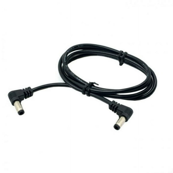 FVH DC Power 5.5 x 2.1mm / 2.5mm Male to 5.5 2.1/2.5mm Male Plug Cable Right Angled 90 Degree 60cm