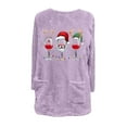 thumbnail image 4 of Long Fleece Sweatshirt for Women Merry Christmas Graphic Pullover Tops Fuzzy Sherpa Long Sleeve Outwear with Pockets, 4 of 4