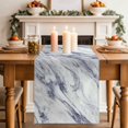 thumbnail image 3 of Abstract Marble Texture Table Runner 36 Inches Long,Kitchen Dining Tablerunners Blue Geometric Art Linen Table Runners Dresser Scarves for Home Dinner Wedding Holiday Party Decor, 3 of 9