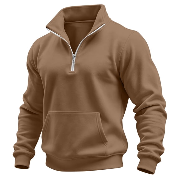 Admvng Men's Pullover Sweatshirt Stand Collar Half Zip Long Sleeve Business Casual Tops