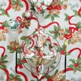 thumbnail image 4 of SASTYBALE Christmas Tablecloth Rectangle,Jacquard Fabric Christmas Table Cloth with Poinsettia Flowers, Spillproof Table Cover for Winter Holiday Dinner Decor, 4 of 7
