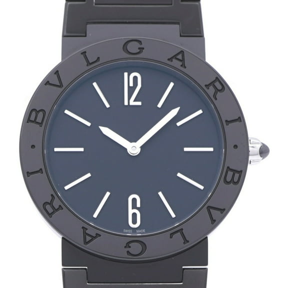 Pre-Owned Bvlgari Quartz Black DLC Coating BB33S Watch SS Dial 0175BVLGARI (Good)