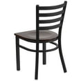 thumbnail image 5 of Flash Furniture 2pk HERCULES Series Black Ladder Back Metal Restaurant Chair, Wood Seat, Multiple Colors, 5 of 8