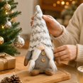 thumbnail image 4 of Christmas Faceless Gnome Plush Doll, Sitting Holiday Tabletop Decor with Tall Hat, Soft Fabric Figure for Shelf Window Display, Winter Home Accent, 4 of 5