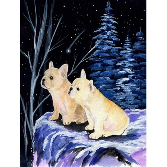 Starry Night French Bulldog Flag - Garden Size, 11 x 15 in.