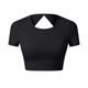 thumbnail image 2 of Gibobby Blusa Casual de Mujer Traje yoga manga corta ahuecado en la espalda para correr para mujer Tops manga corta fitness secado rápido alta in(Negro,XL), 2 of 4