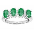thumbnail image 2 of Star K� Oval 5x3 Genuine Emerald 4 Four Stone Band Ring, 2 of 9