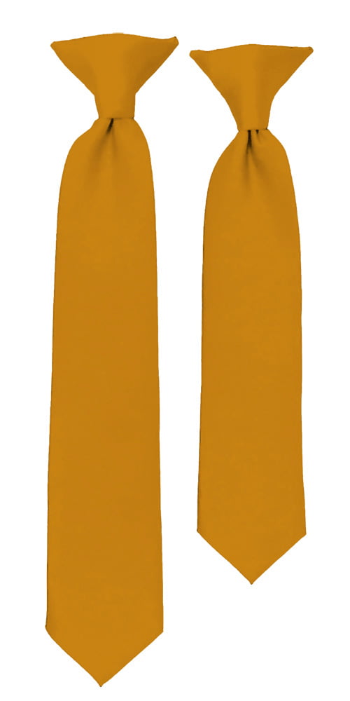 Solid Golden Yellow Boys 14 Clip On Tie