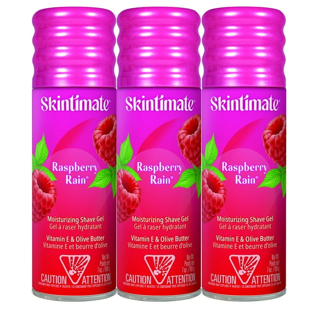 Gel de afeitar Skintimate Raspberry Rain para mujer, 200 ml, paquete de 3