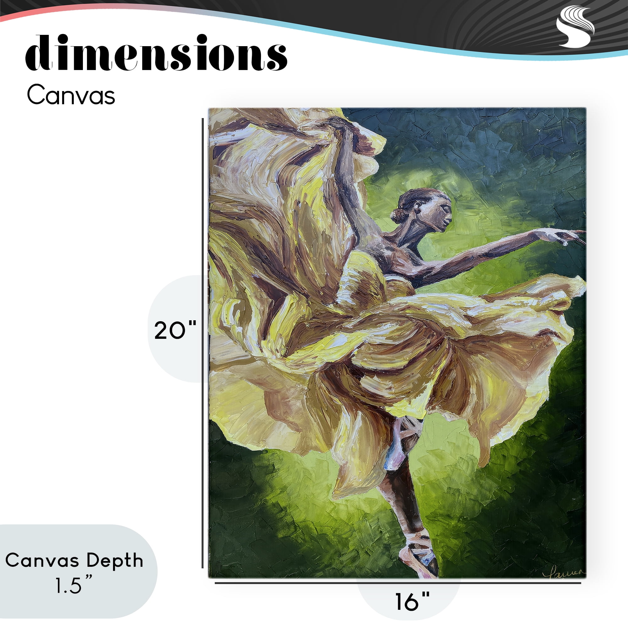 Stupell Industries Primavera Ballet Dancer Canvas Wall Art, design by Lauren Luna
