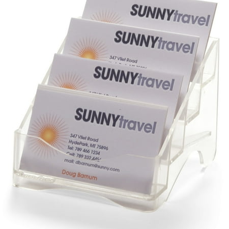 Desk Items Business Card Holder - Officemate OIC Business Card Holder Rack, 4-Tier, Clear (23015)