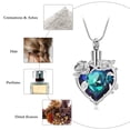thumbnail image 5 of Rose Heart Necklace Cremation Jewelry for Ashes Urn Necklace Lockets for Human Ashes Pet Ashes Holder Memorial Jewelry, 5 of 8