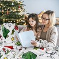 thumbnail image 2 of Throw Blanket 60"x50",Merry Christmas Snowman Xmas Tree Snowflake Winter Holiday Festival Blanket for Women Men,Soft Flannel Fleece Throw for Home Living Room Bed Chair Couch Decor, 2 of 6