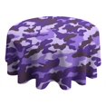 thumbnail image 4 of Purple Lilac Camo Classic Shapes Pattern Round Tablecloth 60"x60",Wrinkle Wipeable Table Cloth for Kitchen Dining Room Picnic Patio Party, 4 of 6