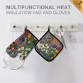 thumbnail image 4 of Yayeee Oven Mitts and Pot Holder Set of 2 Heat Resistant Kitchen Gloves Baking Hot Pad, White Floral Garden, 4 of 5