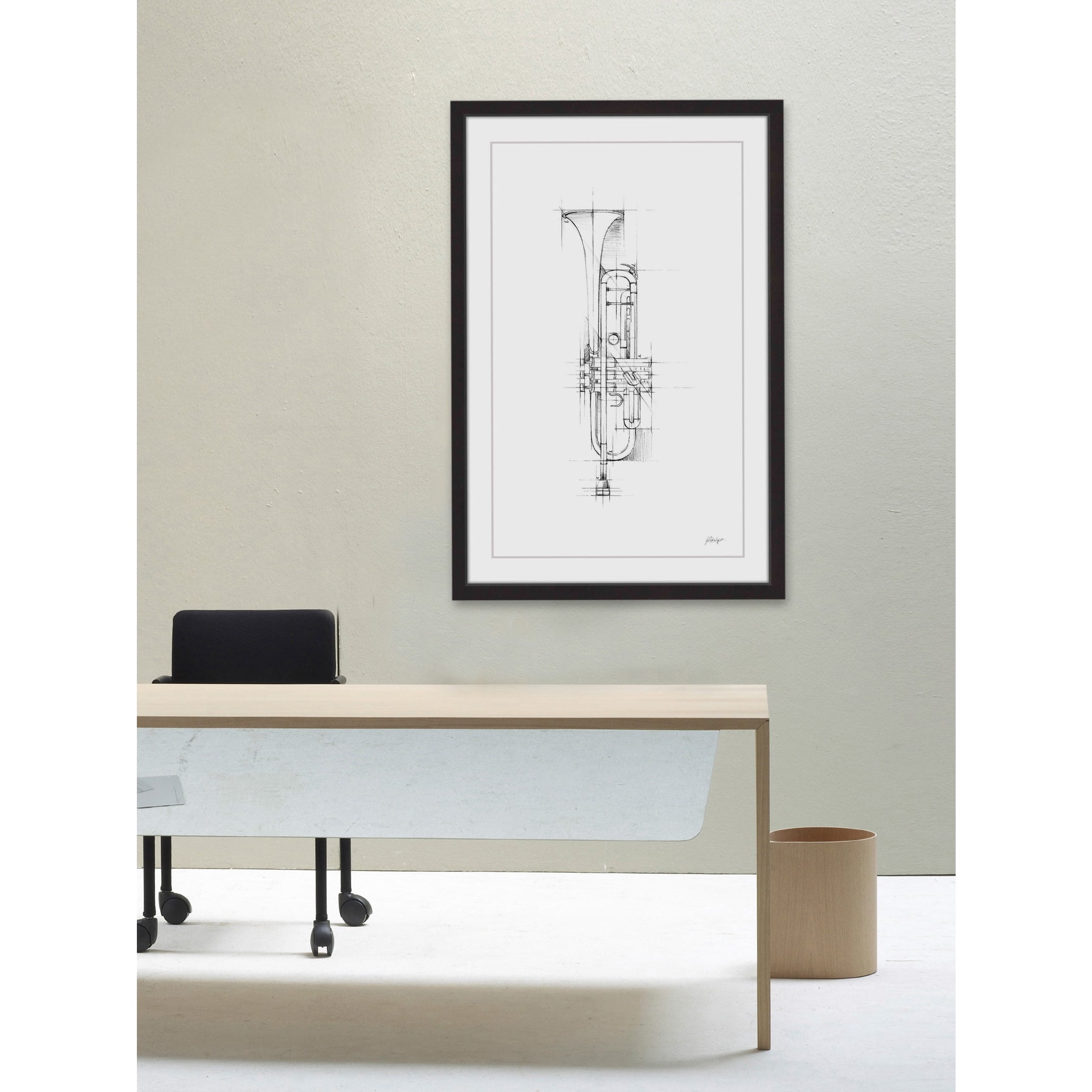 Marmont Hill "Trumpet Sketch" Framed Painting Print
