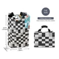 thumbnail image 2 of Yayeee Freestanding Laundry Hamper with Handle Collapsible Large Storage Basket for Clothes, Black and Gray Plaid Pattern, 2 of 7
