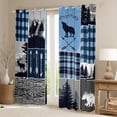 thumbnail image 2 of Feelyou Rustic Bear Curtains Pack of 2 (42x84 Each), Blue Buffalo Curtains Blackout, 2 of 6