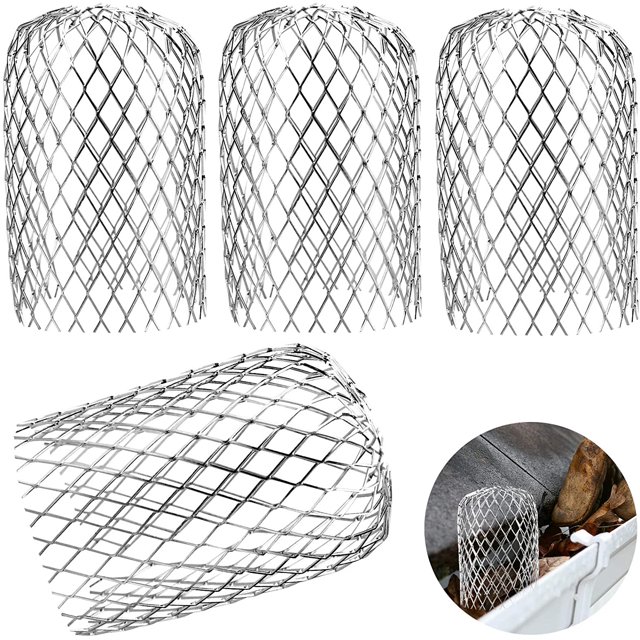 4 protectores de canalones de metal, protectores de canalones expandibles, colador de filtro para limpiar hojas, musgo, barro ShuxiuWang 8390605520020