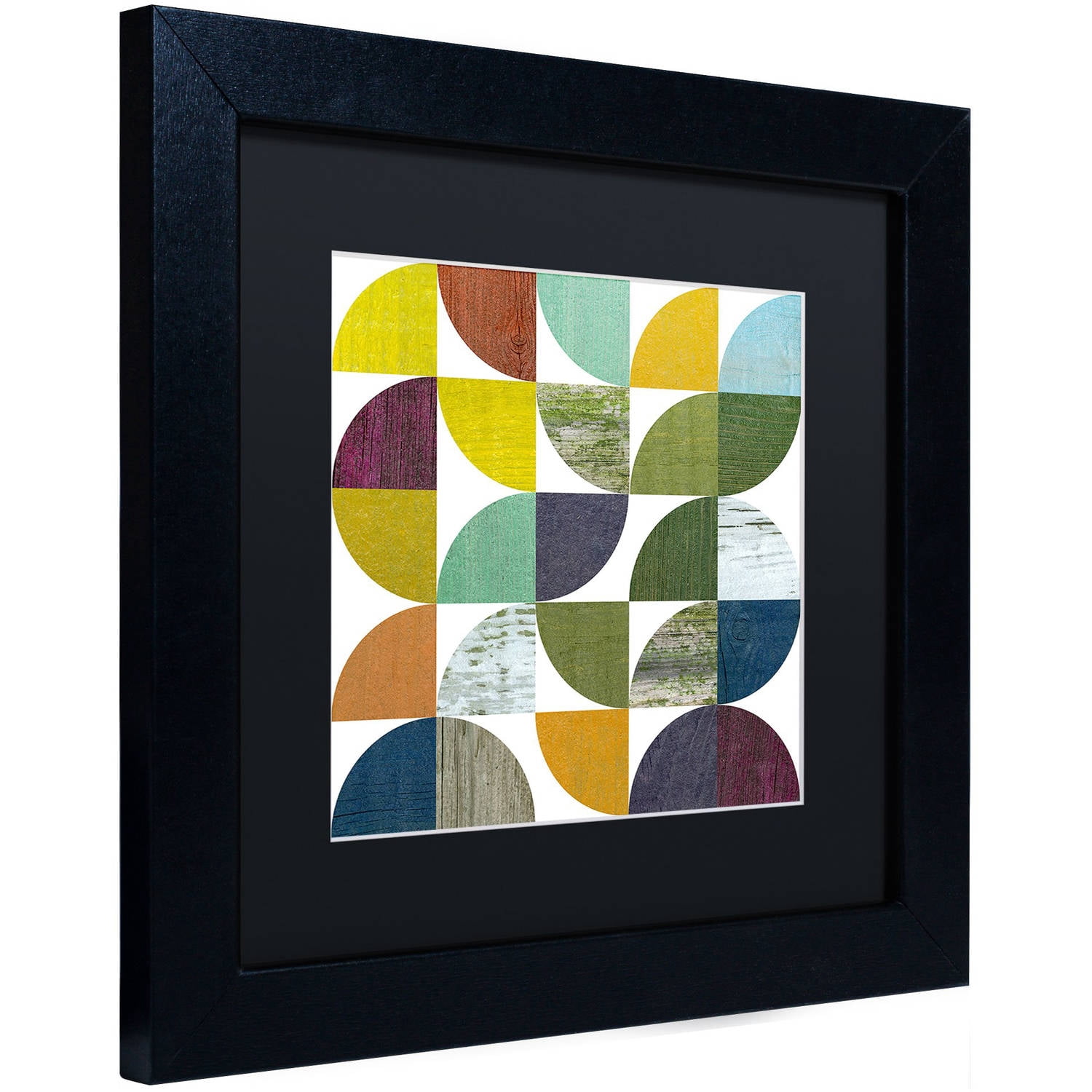 Trademark Fine Art "Rustic Rounds 1.0" Canvas Art by Michelle Calkins, Black Matte, Black Frame