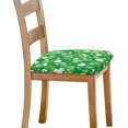 thumbnail image 4 of Green Lucky Grass Dining Chair Square Cushion Cover Set Stretch Chair Seat Decorative Cover Anti-Scratch Soft Chair Seat Slipcover Daily Decor for Home Chairs, 4 of 5