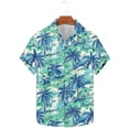 thumbnail image 5 of Yteetum Men's Short Sleeve Shirts Floral Print Hawaiian T Shirt Casual Button Down Short Sleeve Lapel Beach Summer T-Shirts, 5 of 7