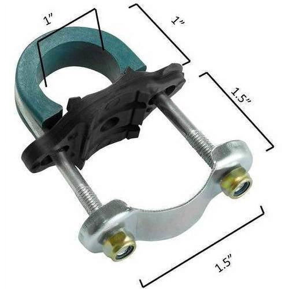 Pole fits for poles up to 1" diameter, and up to 1.5" diameter leg