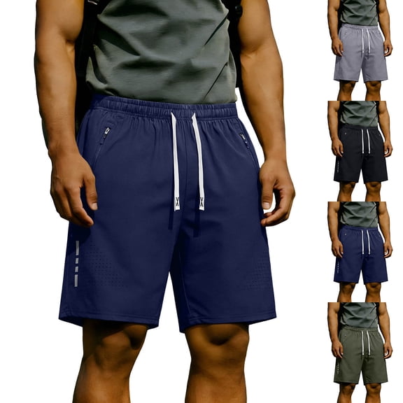 EOYWHK Mens Hiking Shorts with Pockets Elastic Waist Hiking Shorts Men Soft Lightweight Breathable Comfort Cargo Shorts for Men Black, Size L