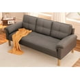thumbnail image 3 of Lofka 69" 3-Seater Loveseat Sofa with 3 Pillows - Couch for Small Spaces, Apartment, Office, Bedroom, Dark Gray, 3 of 6